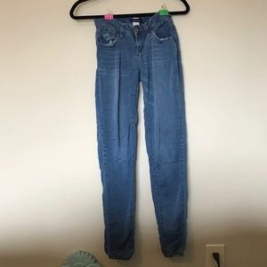 Size 3 red camel stretch skinny jeans